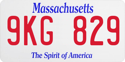 MA license plate 9KG829
