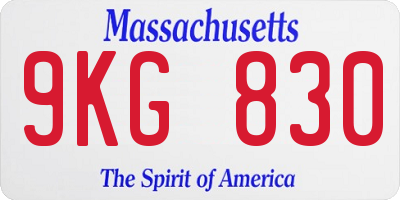 MA license plate 9KG830