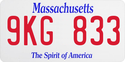 MA license plate 9KG833