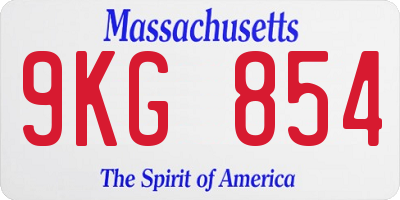 MA license plate 9KG854