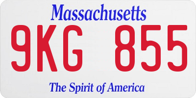 MA license plate 9KG855