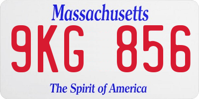 MA license plate 9KG856