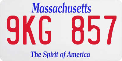 MA license plate 9KG857