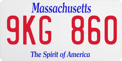 MA license plate 9KG860