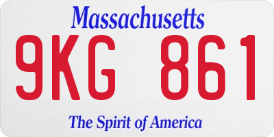 MA license plate 9KG861