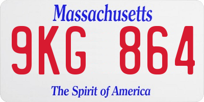 MA license plate 9KG864