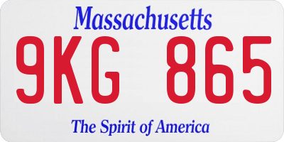 MA license plate 9KG865