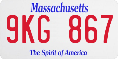 MA license plate 9KG867