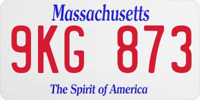 MA license plate 9KG873