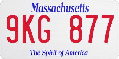 MA license plate 9KG877
