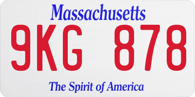 MA license plate 9KG878