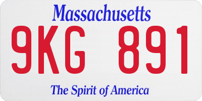 MA license plate 9KG891