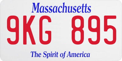 MA license plate 9KG895