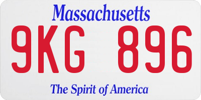 MA license plate 9KG896