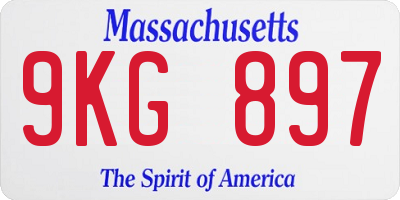 MA license plate 9KG897