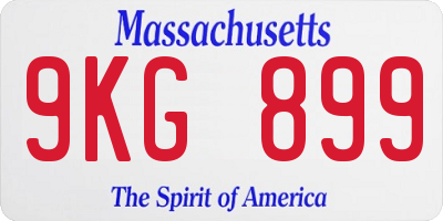 MA license plate 9KG899