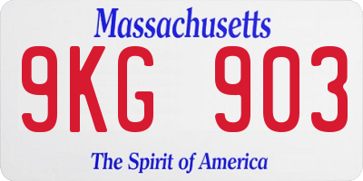MA license plate 9KG903
