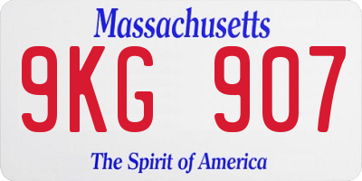 MA license plate 9KG907