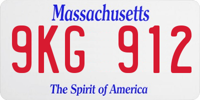 MA license plate 9KG912