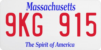 MA license plate 9KG915