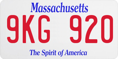MA license plate 9KG920