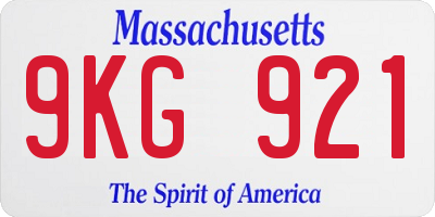 MA license plate 9KG921