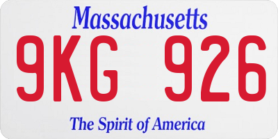 MA license plate 9KG926