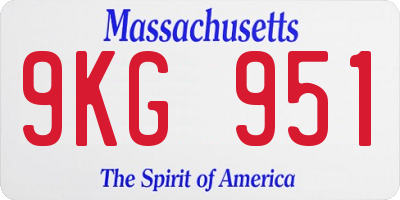 MA license plate 9KG951