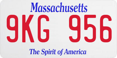 MA license plate 9KG956