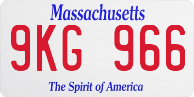 MA license plate 9KG966