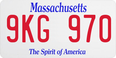 MA license plate 9KG970