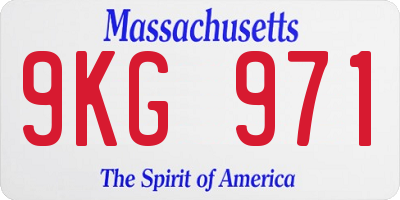 MA license plate 9KG971
