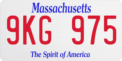 MA license plate 9KG975