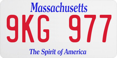 MA license plate 9KG977