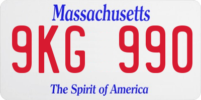 MA license plate 9KG990