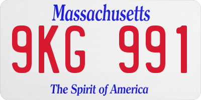 MA license plate 9KG991