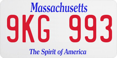 MA license plate 9KG993