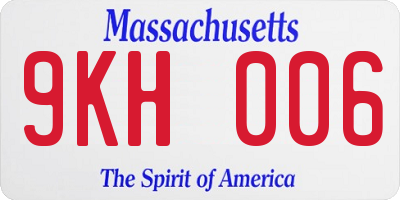 MA license plate 9KH006