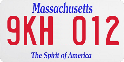 MA license plate 9KH012