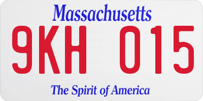 MA license plate 9KH015