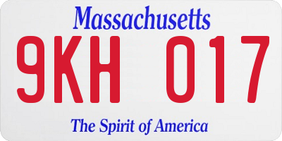 MA license plate 9KH017