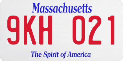 MA license plate 9KH021