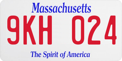 MA license plate 9KH024
