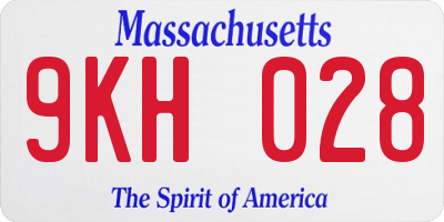 MA license plate 9KH028