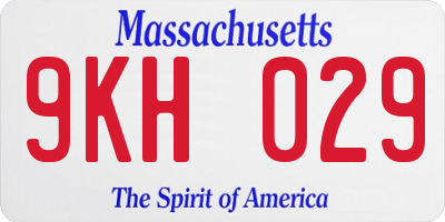 MA license plate 9KH029