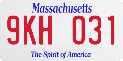MA license plate 9KH031