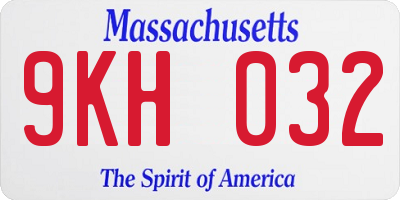 MA license plate 9KH032