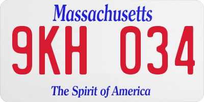 MA license plate 9KH034
