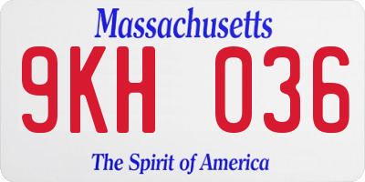 MA license plate 9KH036