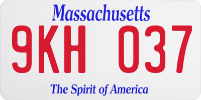 MA license plate 9KH037